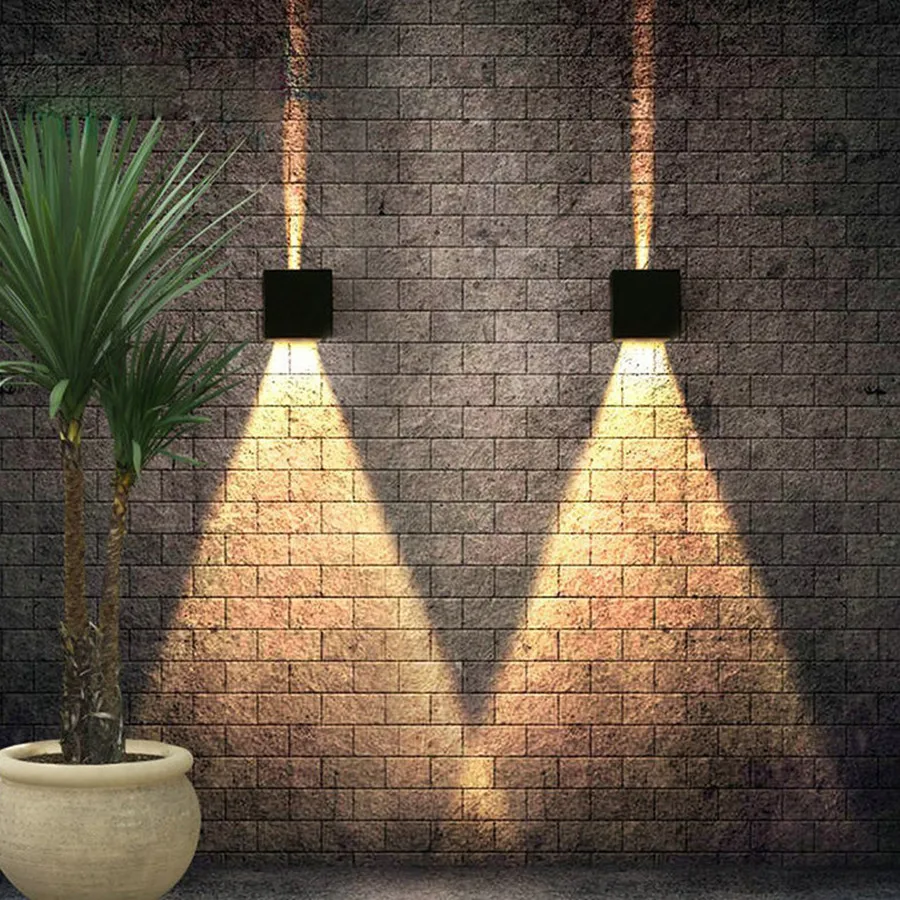 Goedkoop BEIAIDI 10 Stks/partij Moderne Korte 6 W 12 W Kubus Verstelbare LED Wandlamp Buiten Waterdichte Gang Balkon Graden Muur Blaker Licht