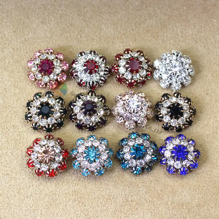 5pcs Round Metal Sew on rhinestone buttons DIY Browband Hair Accessories Wedding invitations decoration Crystal Centerpieces | Дом и сад