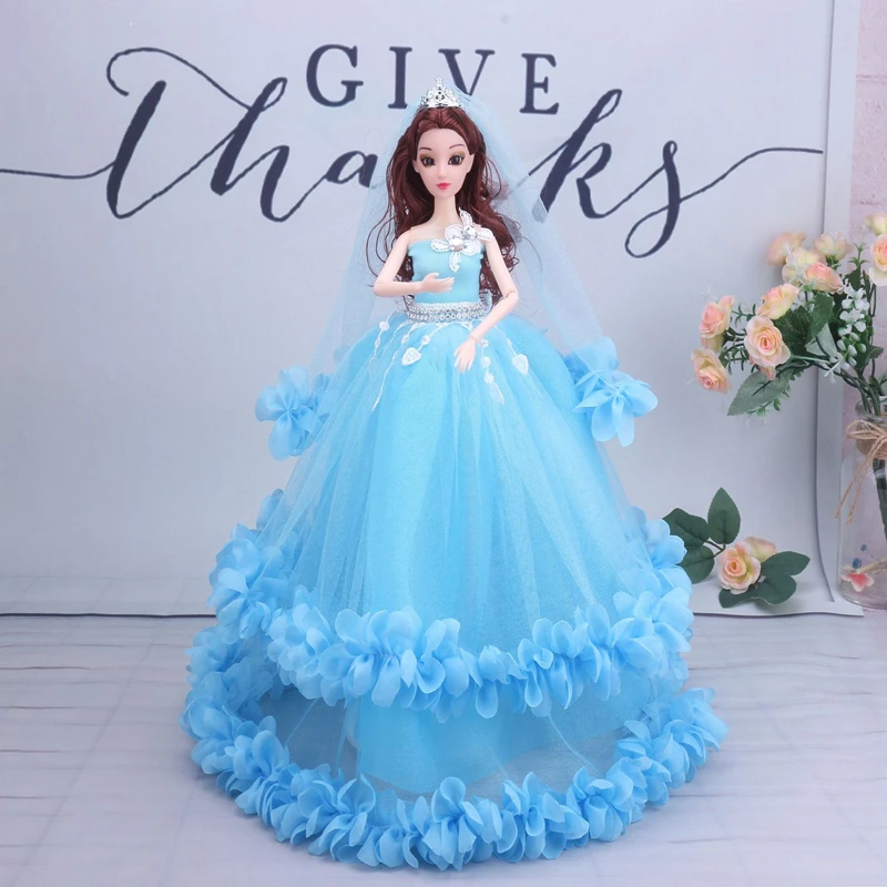 14 Inches 3D Eye Wedding Dress Doll Princess Girl Boxed Gift With Party Skirt Dolls Toy For Kids Children Birthday | Игрушки и хобби