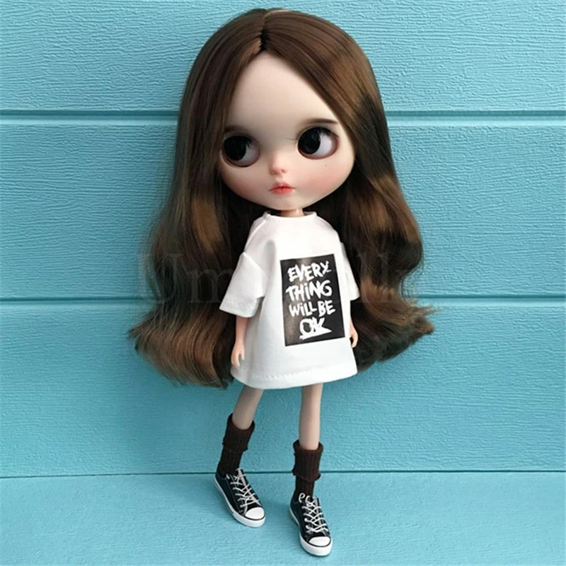 1 шт. Модная Одежда для куклы blyth 1/6 Повседневная футболка azone ob24 licca barbi 30 см