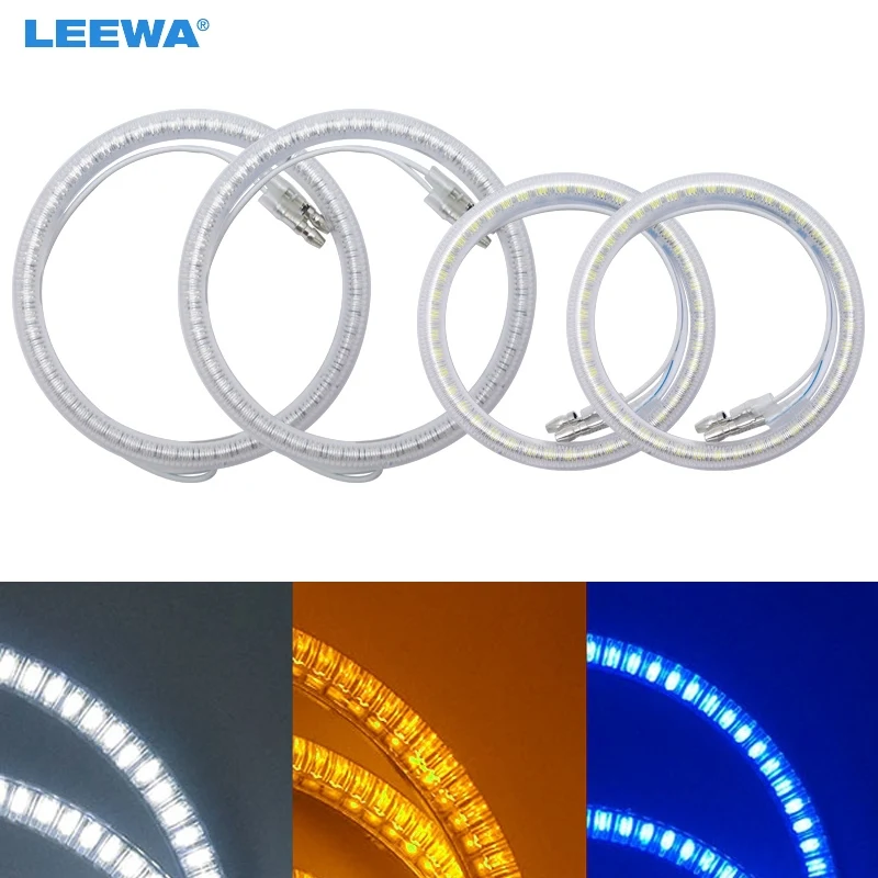 

LEEWA 2X80mm 2X100mm Car LED Halo Rings Angel Eyes DRL Head Lamp For Hyundai Tiburon(03-06)/Sonata (02-05)/i30 White #CA3246