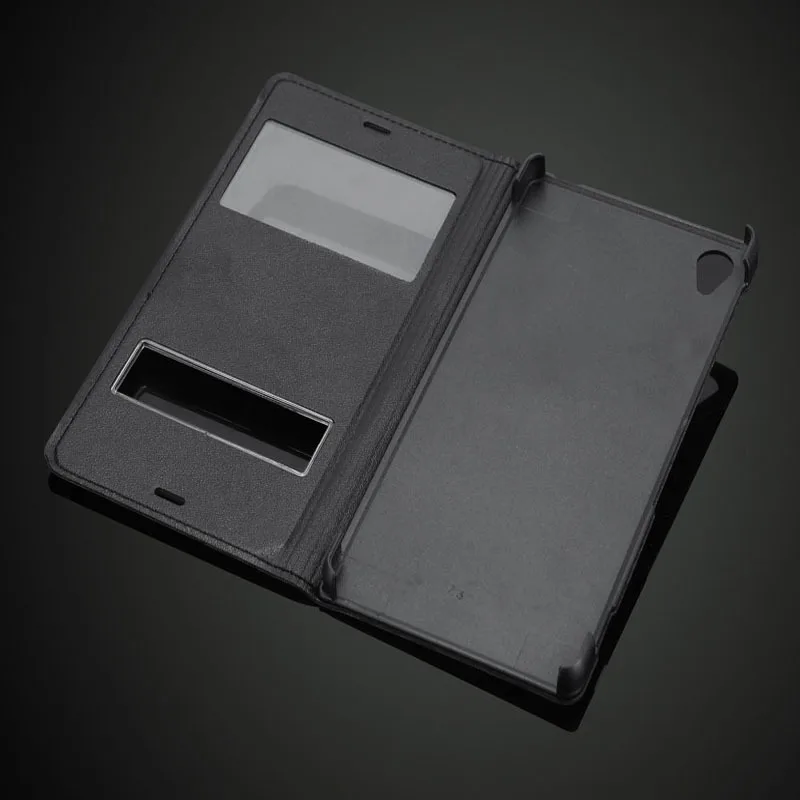 Флип-чехол из искусственной кожи для Sony Xperia Z3 D6603 D6643 D6653 D6616 D6633 с окошками корпусом