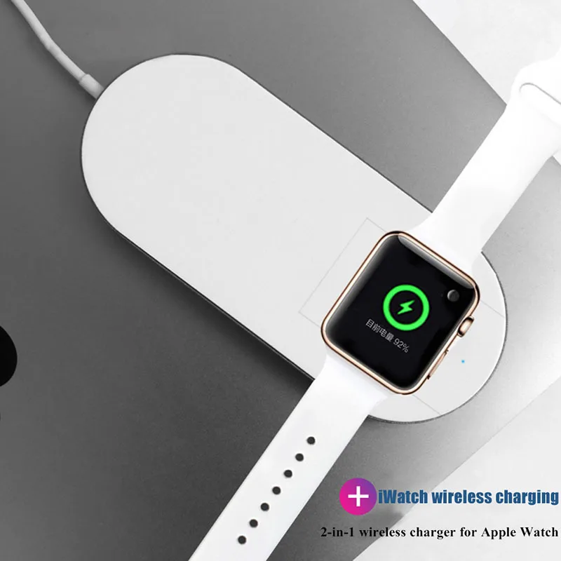 2 в 1 Смарт-часы Беспроводное зарядное устройство Быстрая зарядка для Apple Watch 3 0 Qi