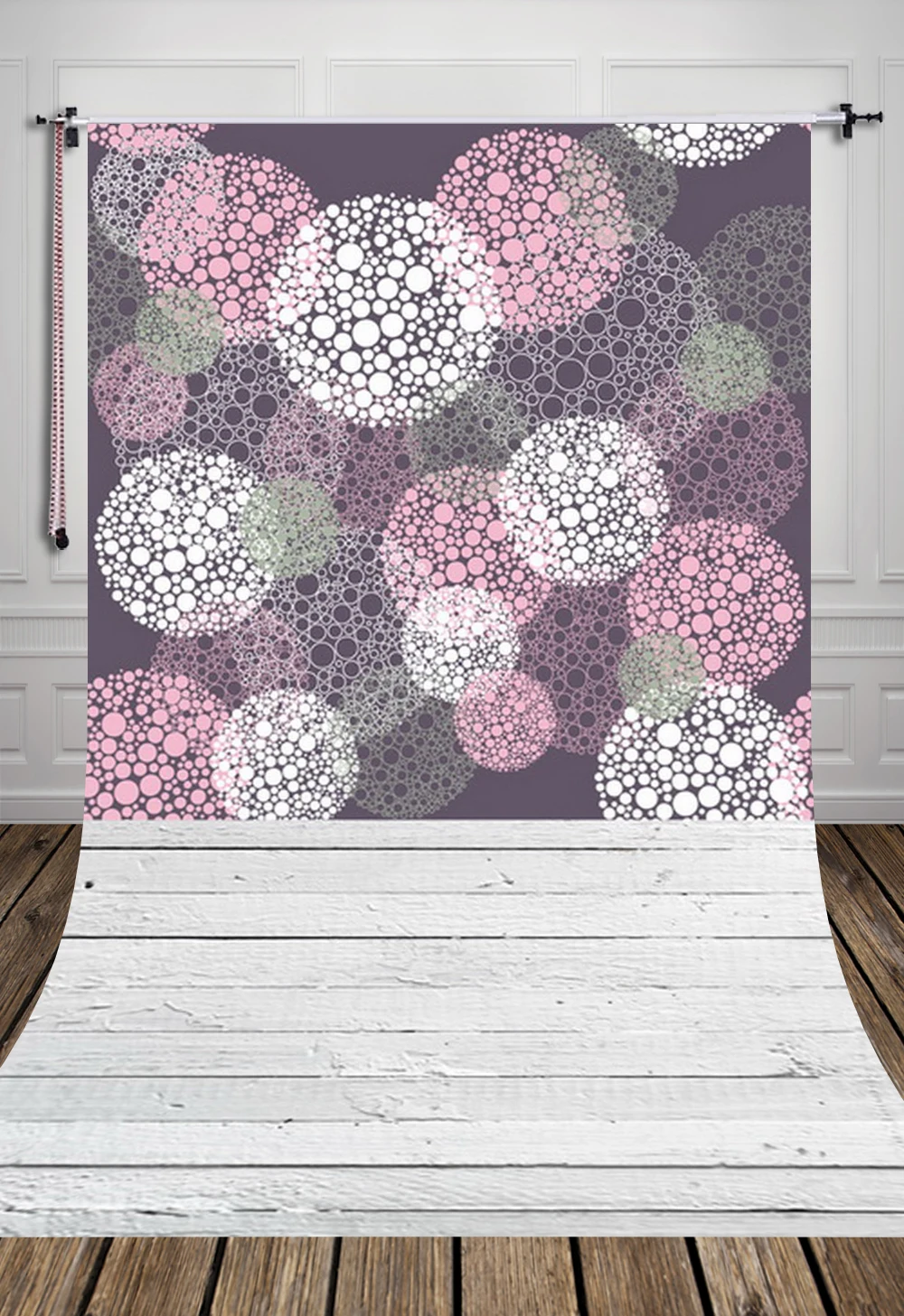 HUAYI красочный фон в горошек с винтажным серым деревянным полом художественный