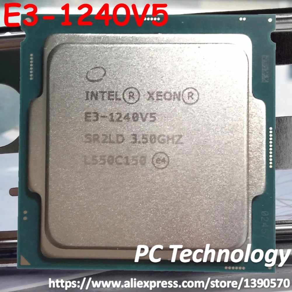 Оригинальный процессор Intel Xeon E3 1240 V5 3 50 ГГц четырехъядерный 1240V5 8 Мб LGA1151 14 нм 80 Вт 1
