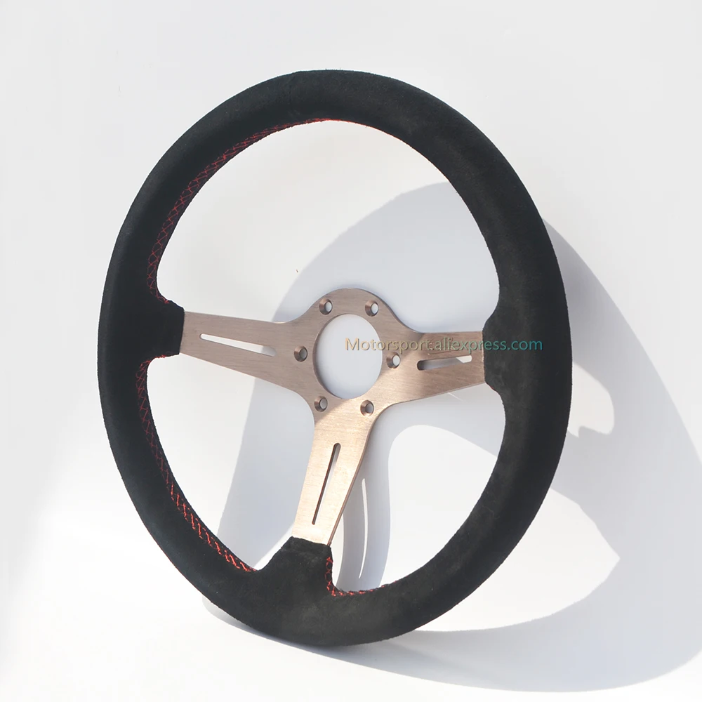 Кожаный Автомобильный руль 350 мм черный/серебристый/титановый заклепки спицы