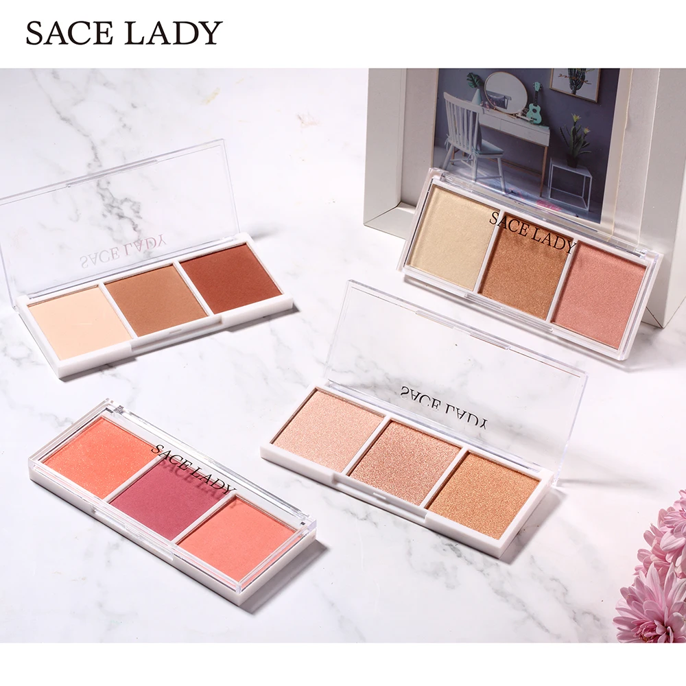 SACE LADY палитра румян макияж Румяна для лица пудра 3 цвета профессиональный щек