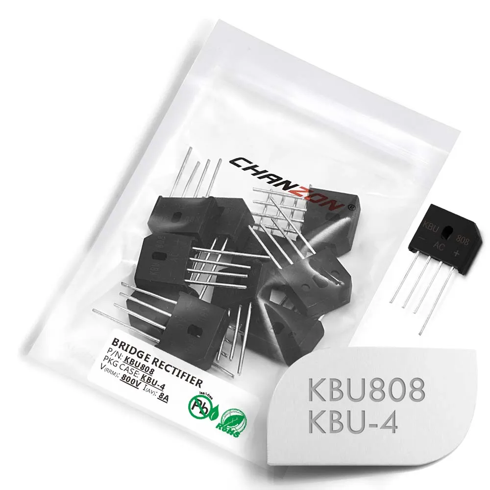 Мостовой выпрямительный диод KBU808 8A 800 в KBU 4 (SIP 4) однофазный полнофазный 8 А 808 Silicon 10