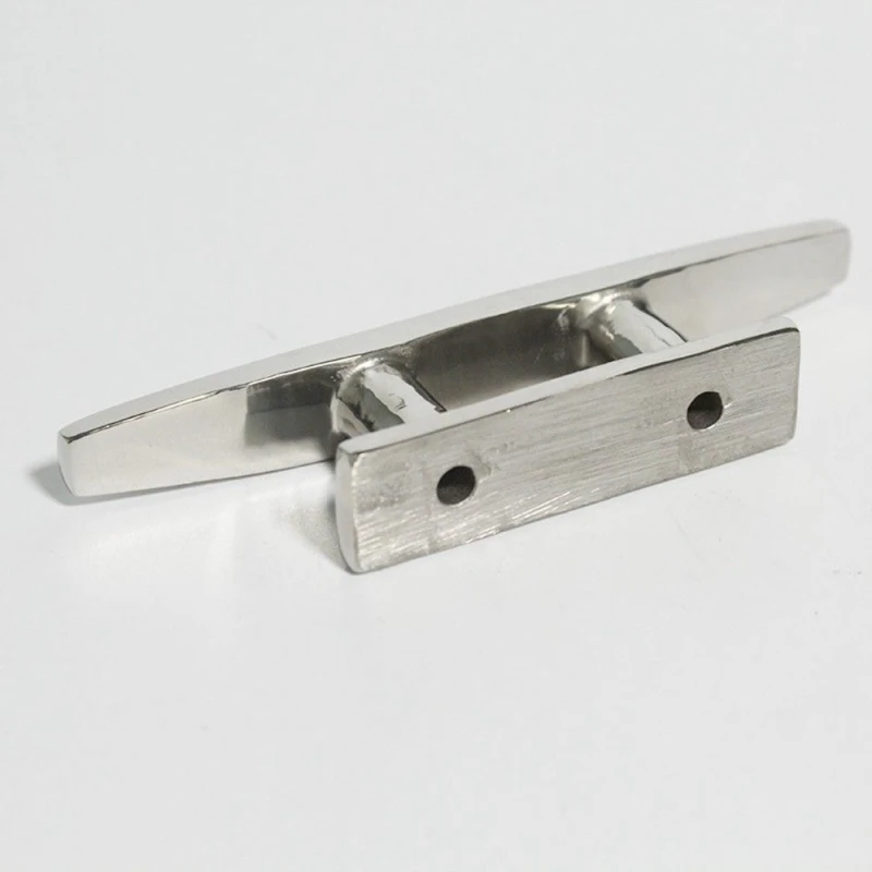 1 pcs 4&quot Marine Boat Flat Top Low Cleat Deck Silhouett 316 Stainless Steel Hardware GW |
