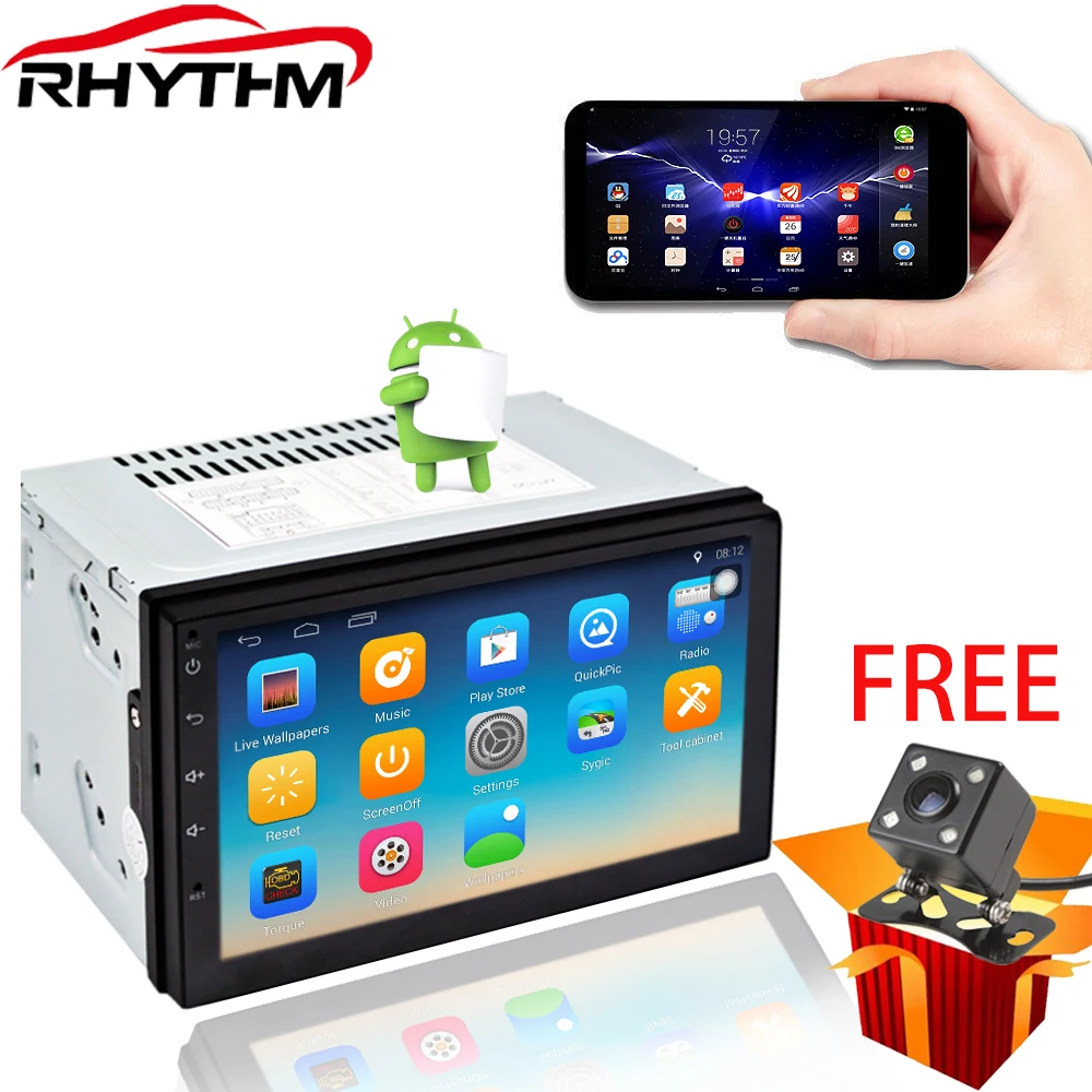 Ритм 2 din android 7 1 автомобиль радио авто bluetooth двойной мультимедийный плеер