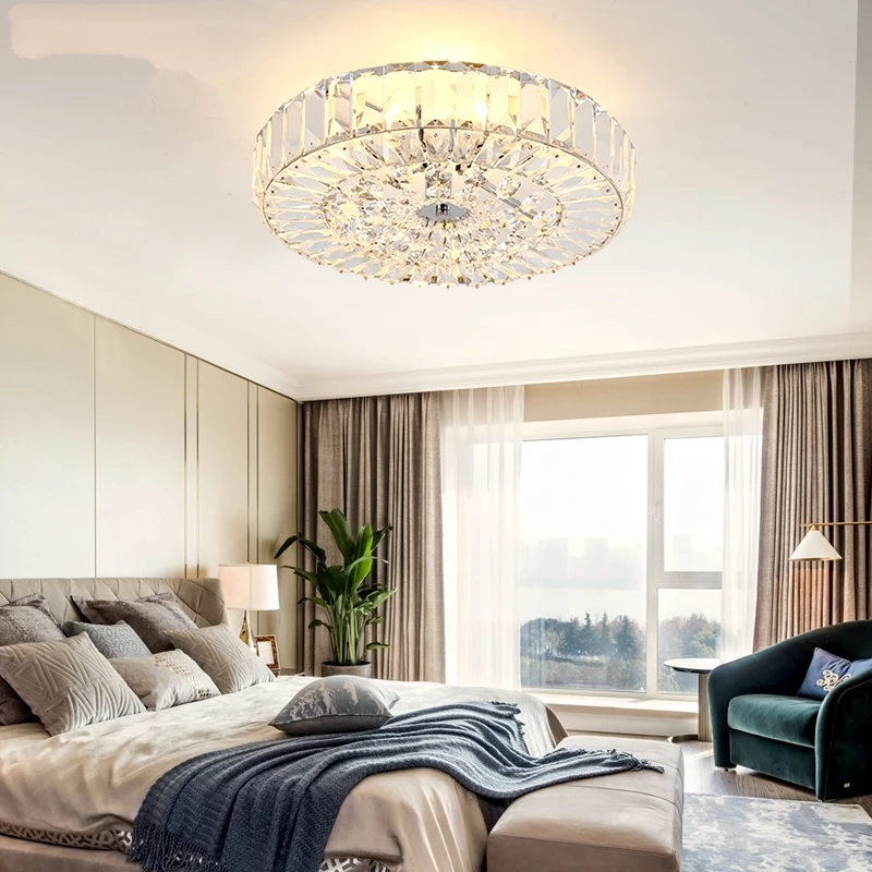 Современный потолочный светильник для учебы спальни Хрустальный светодиодный