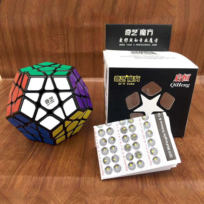 QIYI 3X3 Megaminxeds, Магический кубик, черный, белый цвет Скорость Профессиональный Кубик Рубика от 12 Сторон головоломка Cubo Magico, Обучающие Развивающие игрушки для детей