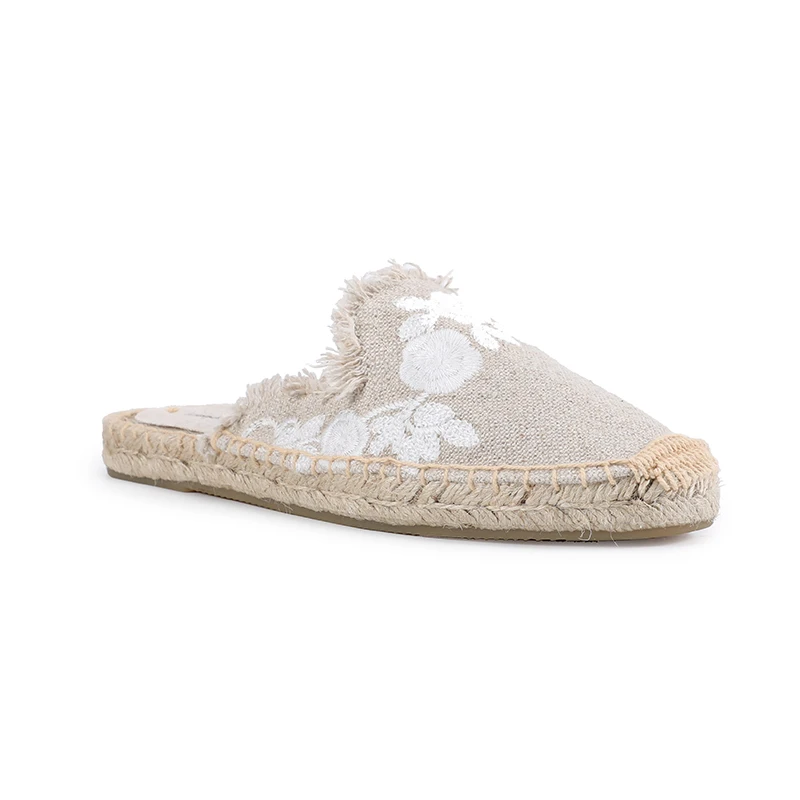 Pantufa Women Shoes Tienda Soludos Slippers Cotton Fabric Sale Promotion Hemp Rubber Summer Slides Zapatos De Mujer Floral