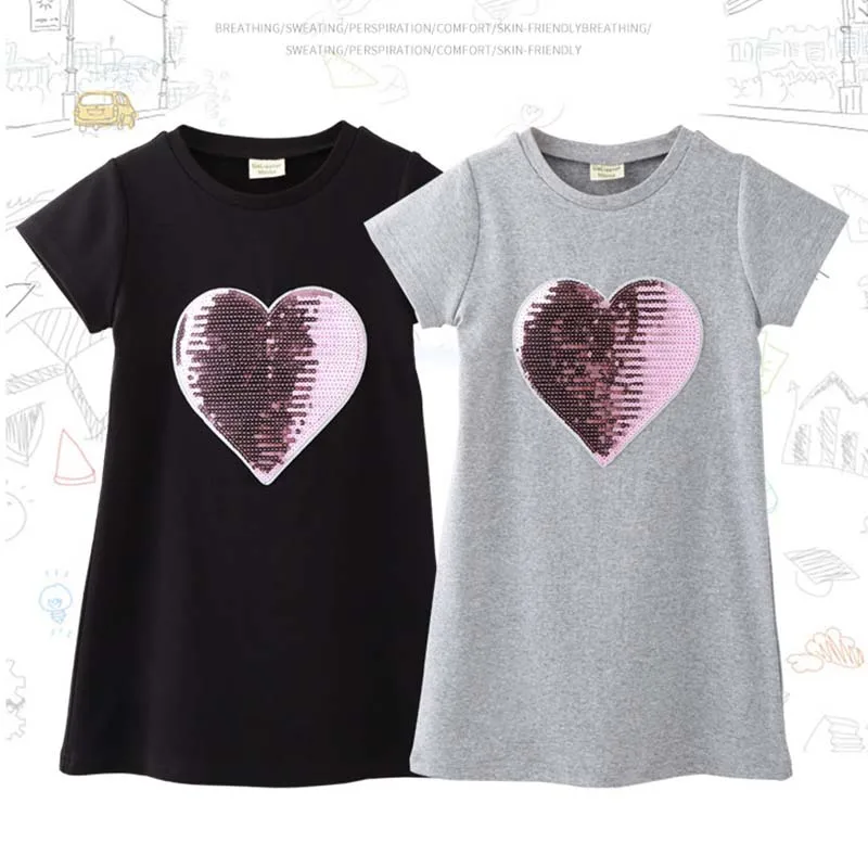 Новинка 2019 брендовые летние платья для девочек одежда с блестками платье