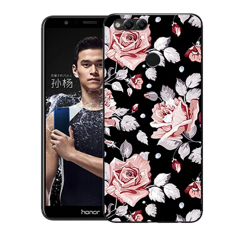 Силиконовые чехлы для Huawei Honor 7X чехол 5 93 дюйма 7 X задняя крышка телефона с принтом