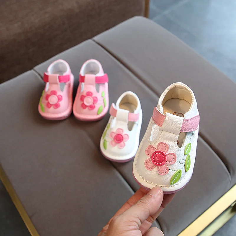 Туфли детские кожаные с цветами на мягкой подошве возраст 0 1 2 года|baby shoes|leather
