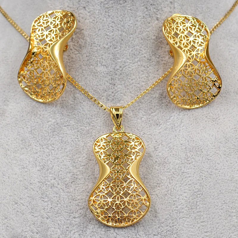 Женский комплект украшений Sunny Jewelry набор из кольца и серег с вырезами для