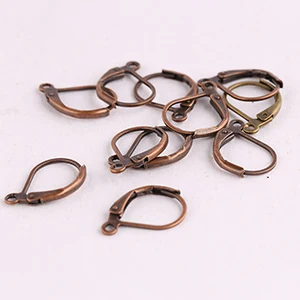 red copper Shukaki 50 шт. 11x15 мм рычаг назад античная бронза медные серьги фурнитура diy ушной проволоки крючки для изготовления ювелирных изделий - Цвет: red copper