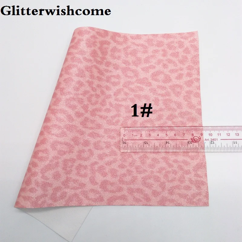 1 Glitterwishcome 21X29 см A4 размер винил для бантов с леопардовым принтом Кожа Fabirc искусственная кожа листы для бантов, GM233A - Цвет: 1