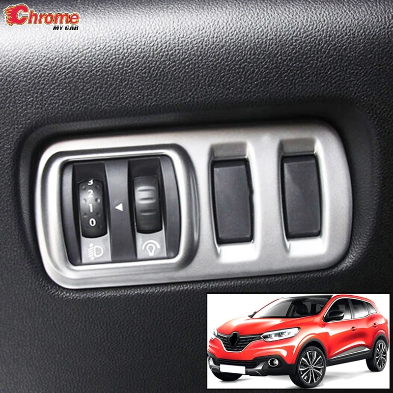 

Для Renault Kadjar 2018 2017 2016 2015, хромированная головка, задний фонарь, переключатель, панель, кнопка, крышка, противотуманная фара, ободок, отделка, м...