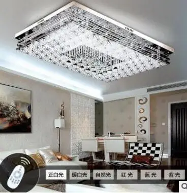 LED living room lighting rectangular crystal blue red modern simple ceiling lamp bedroom study low voltage | Лампы и освещение