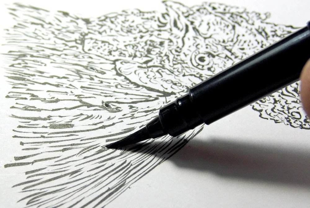 Pentel Arts, карманная научная кисть, перьевые многоразовые кисти для каллиграфии, в комплекте 2 чернил GFKP3
