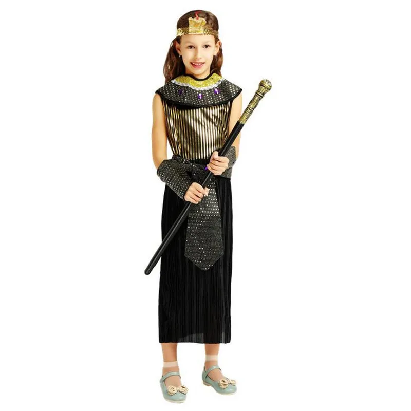 

Black Boy Girl Eypt Cosplay King Pharaoh Costume Clothing Carnival Fancy Dress Party halloween costume for kids