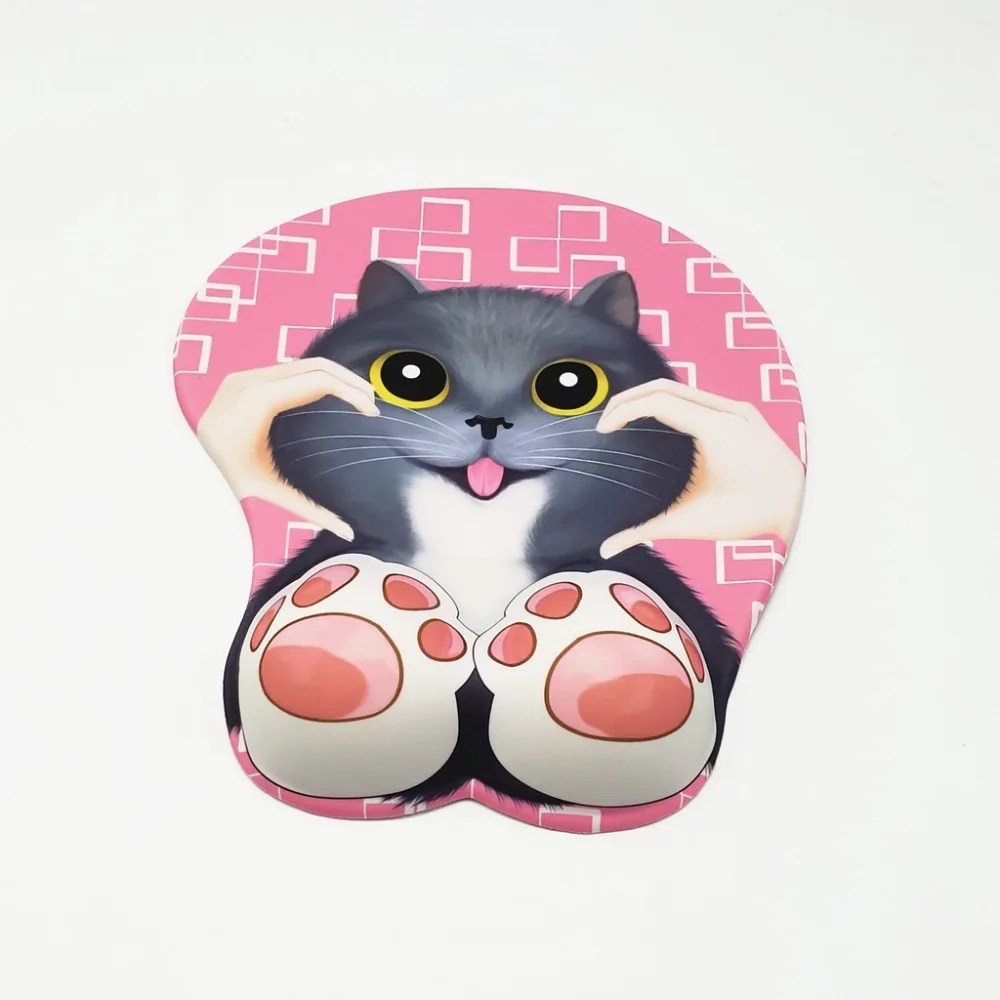 3d-коврик для мыши с кошачьими крапанами и мягким гелевым покрытием 10 2x8 5 дюйма