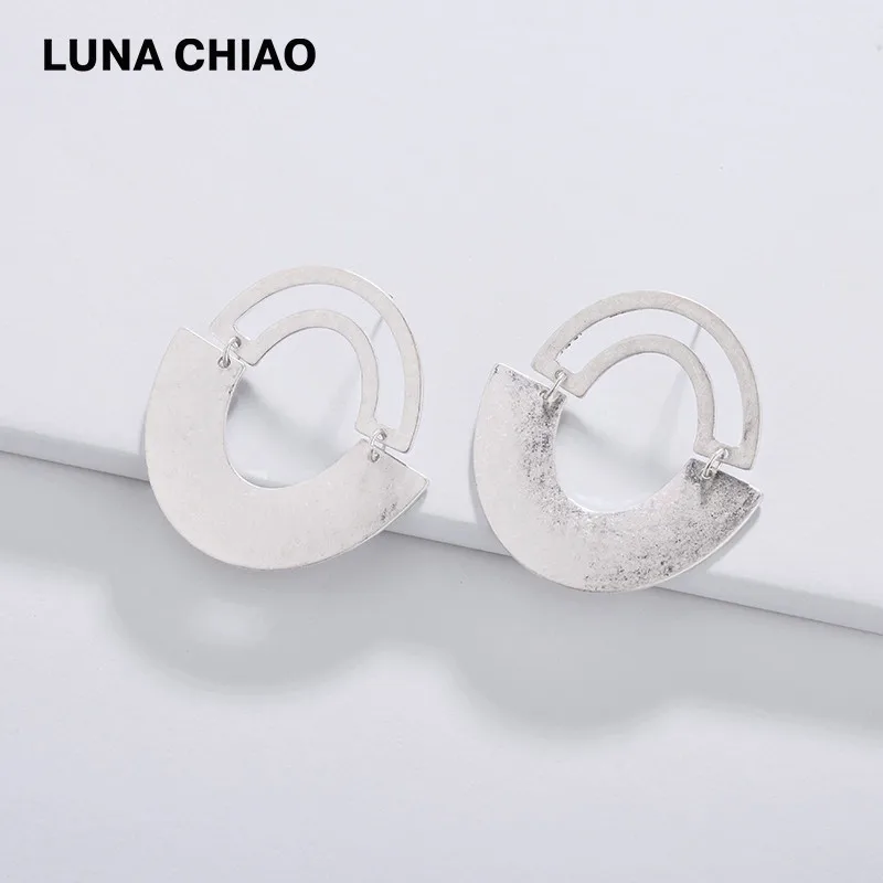 Женские и женские серьги LUNA CHIAO большие металлические в форме лошадиной обуви с