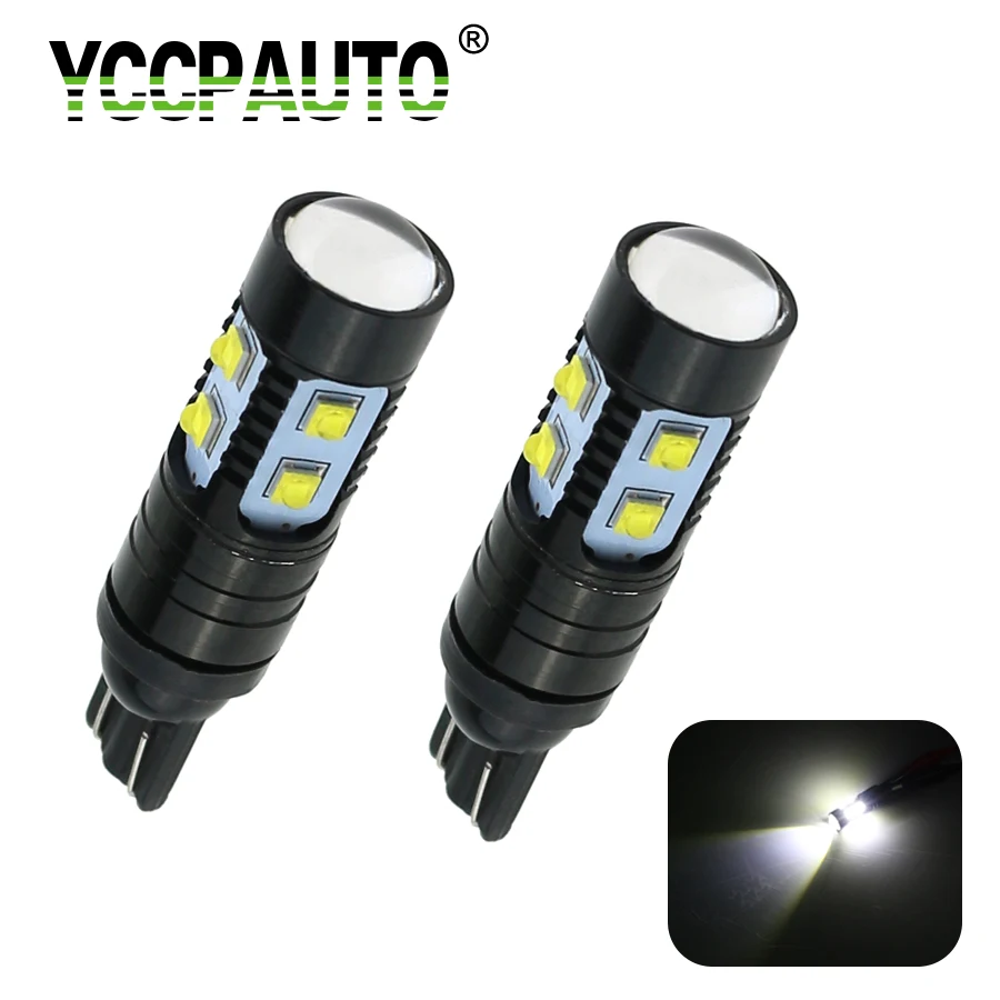 YCCPAUTO T10 W5W CREE светодиодный чип Белый 50 Вт проектор с объективом DRL алюминиевый