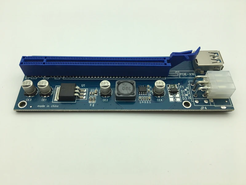 Переходная карта VER006C PCI Express PCIE E Riser 006C 6Pin 1x к 16x удлинитель USB 3 0 кабель SATA IDE для