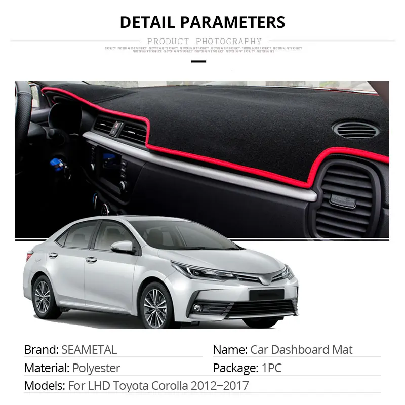 Коврик для приборной панели автомобиля LHD Toyota Corolla 2017 2016 2015 2014 2013 2012 автомобильные