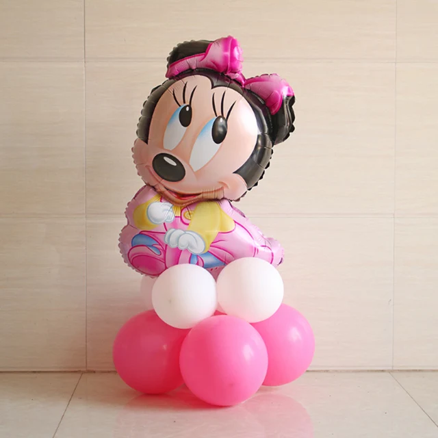 Cute Minnie 17 шт./лот, милый Микки, Минни Маус, вертикальные воздушные шары из фольги, вечерние, 10 дюймов, латексные гелиевые шары, украшения для дня рождения - Цвет: Cute Minnie