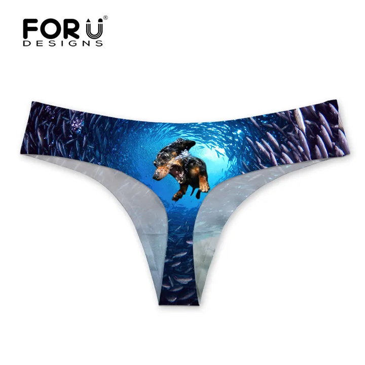 FORUDESIGNS стринги сексуальные женские стринги бразильские бикини милая голова кошки печать плавки с низкой талией Нижнее белье - Цвет: C0302AY