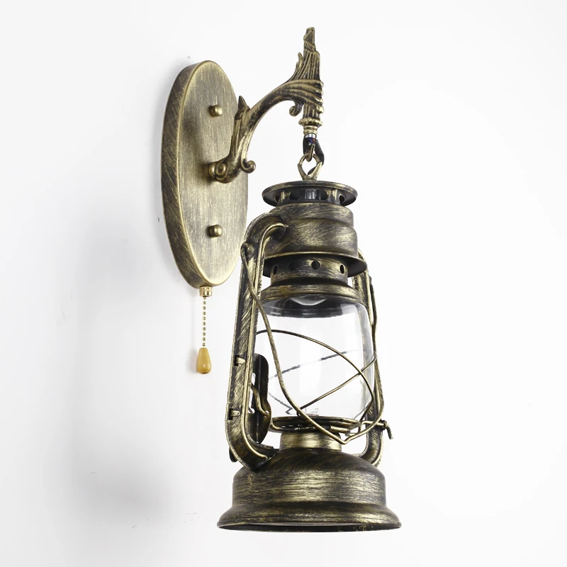 Retro restaurant Wall Lamp Vintage Glass European Kerosene Lamps Beside Loft Light For Bar Coffee Shop Bathroom Home Led Lights | Лампы и