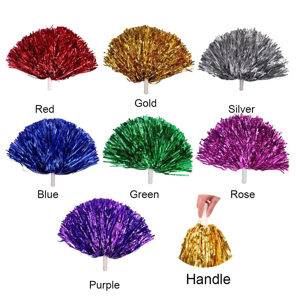 

1/2Pc Cheerleader pompoms Dance Party Decorator Club Sport Supplies Competition Flower Double hole handle Fancy Cheering Ball