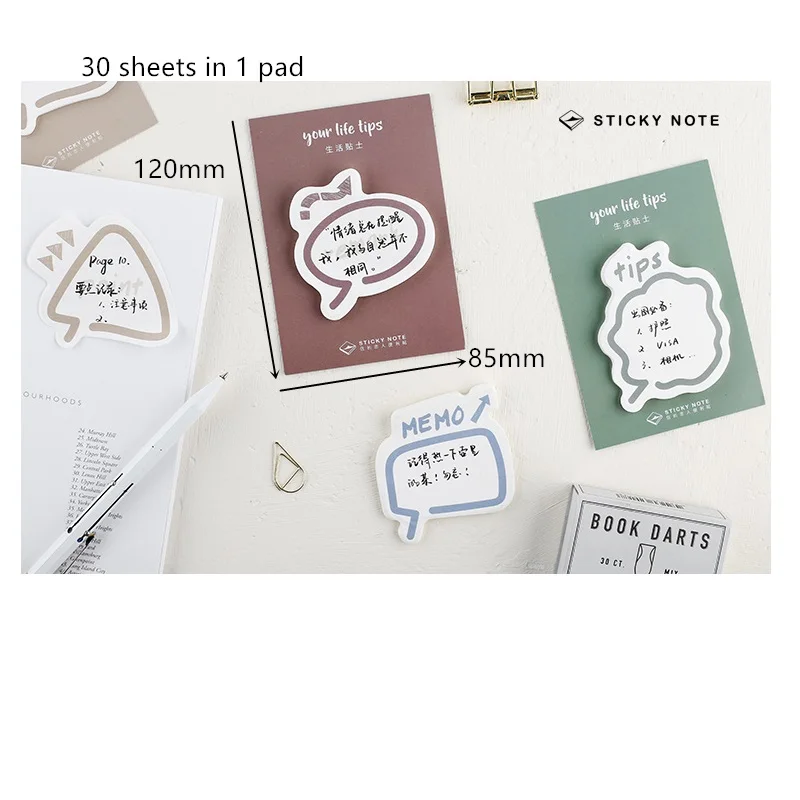 

4pcs Color life tips stick marker note Adhesive Diary planner agenda to do memo stickers Stationery Office School supplies F374