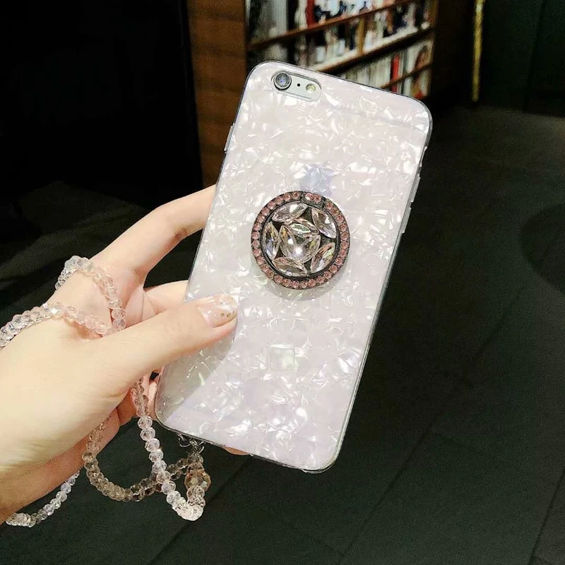 Casyva Fashion Explosion Phone Case for Samsung S7 edge S8 S9 S10 PLUS J7 J5 PRIME NOTE 8 9 Shell pattern lanyard Back Cover |
