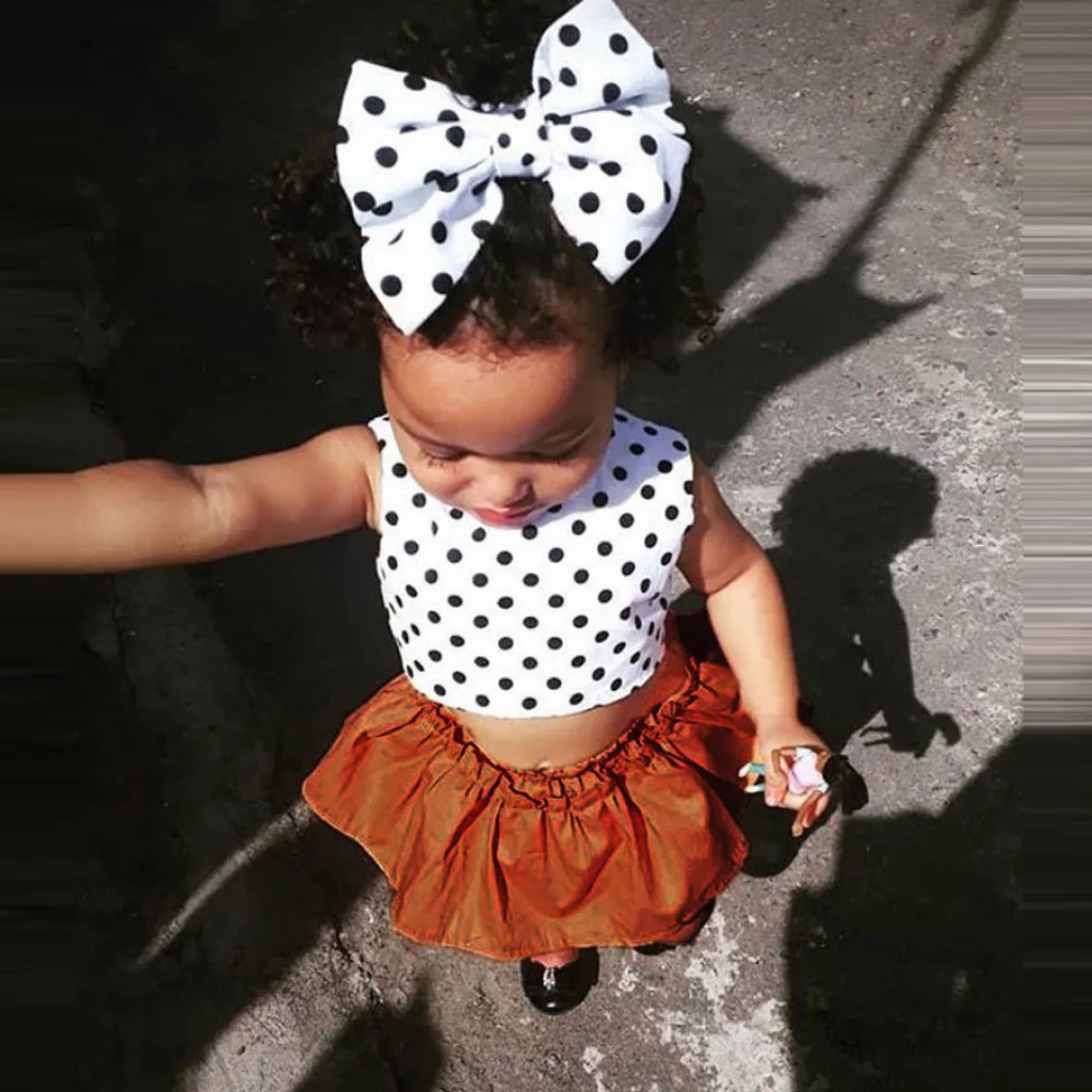 3 шт. Детский жилет с оборками и принтом в горошек | Мать ребенок