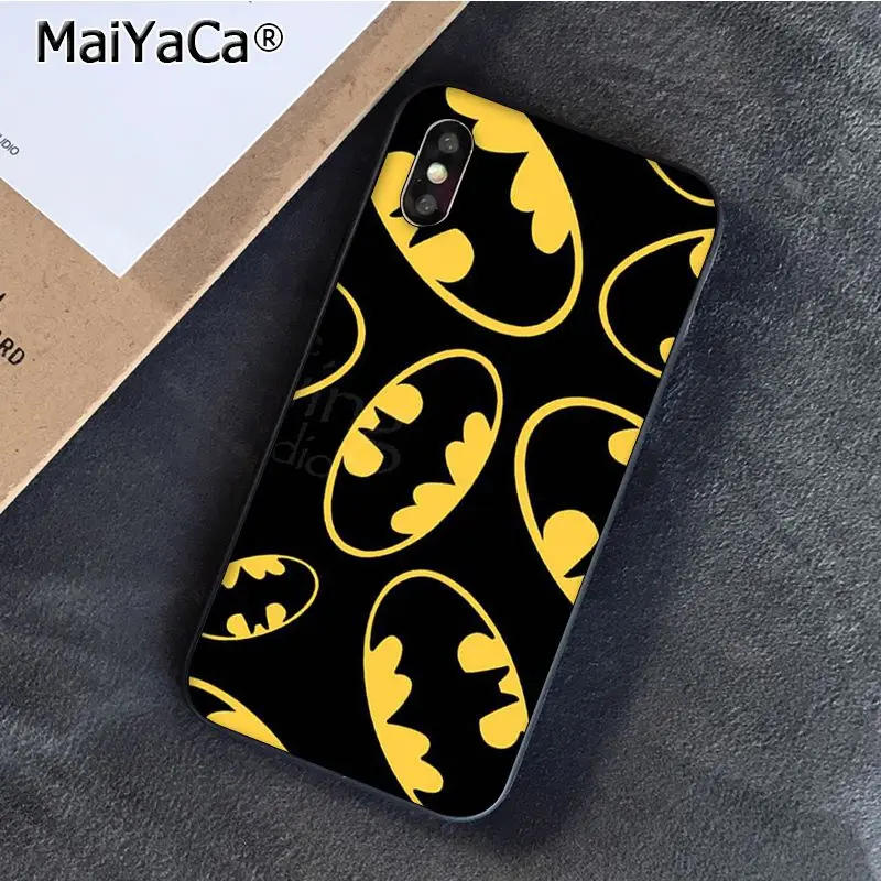 A9 MaiYaCa супергерой Бэтмен логотип новинка чехол для телефона Fundas для iphone 11 Pro Max 8 7 6 6S Plus X XS MAX 5 5S SE XR - Цвет: A9