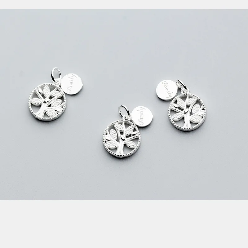 Pretty Craft полые серебряные Семейные Древо жизни 925 стерлингового серебра круглые
