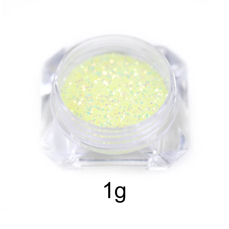 7 видов цветов Блестящий Порошок для ногтей изменяющий свет Пыль голографический