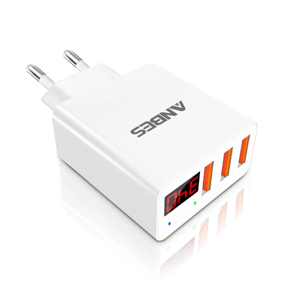 Overfly зарядное устройство для телефона iPhone быстрая зарядка 3 USB светодиодный
