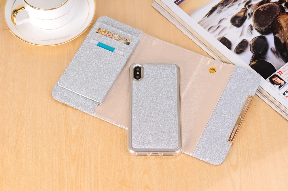 Кожаный чехол для телефона для iPhone 5, 5S, 6, 6 S, 7, 8 Plus, блестящий Магнитный чехол, сумочка, флип-кошелек, чехол для iPhone 11 Pro X, XR, XS Max