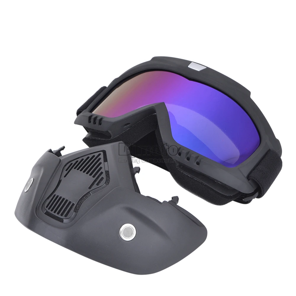 BJMOTO Мотокросс лыжные очки шлем маска Съемные очки рот фильтр открытый уход за кожей лица двигатель Винтаж шлем маски для век Gafas очки
