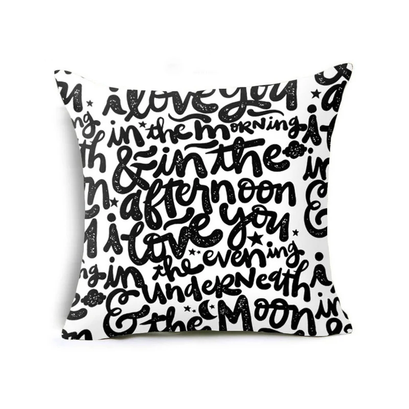 BLRISUP Polyester Peachskin Black Funny Words Pillowcase For Home Chair Waist Throw Pillow Case 45x45cm Square Cover | Дом и сад