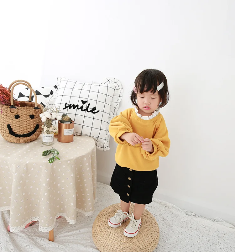 Толстовки для девочек с воротником оборками коллекция 2018 года осенне-зимняя