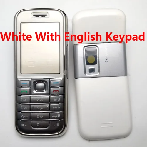 White Sliver English Полный Корпус для мобильного телефона, чехол на английском или тайн или клавиатура с русским шрифтом для Nokia 6233+ инструмент - Цвет: White Sliver English