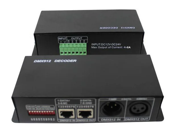 4CH DC12 24V RGBW DMX 512 декодер светодиодный контроллер RGB led DMX512 4 канала * 8A 384 Вт/768 Вт для