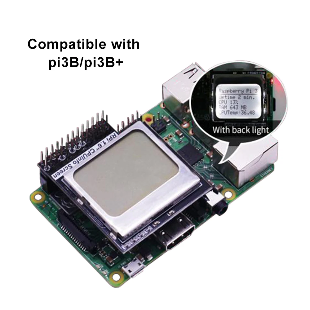 Raspberry Pi 3 информация о ЦП 1,6 дюйма 84x48 модуль дисплея памяти с подсветкой для Raspberry Pi Zero/1/2/